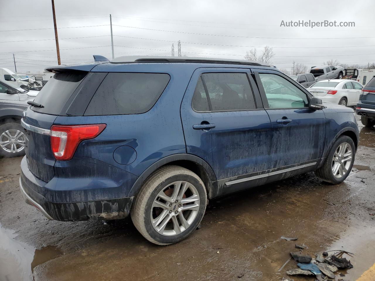 2017 Ford Explorer Xlt Blue vin: 1FM5K7D8XHGD11362