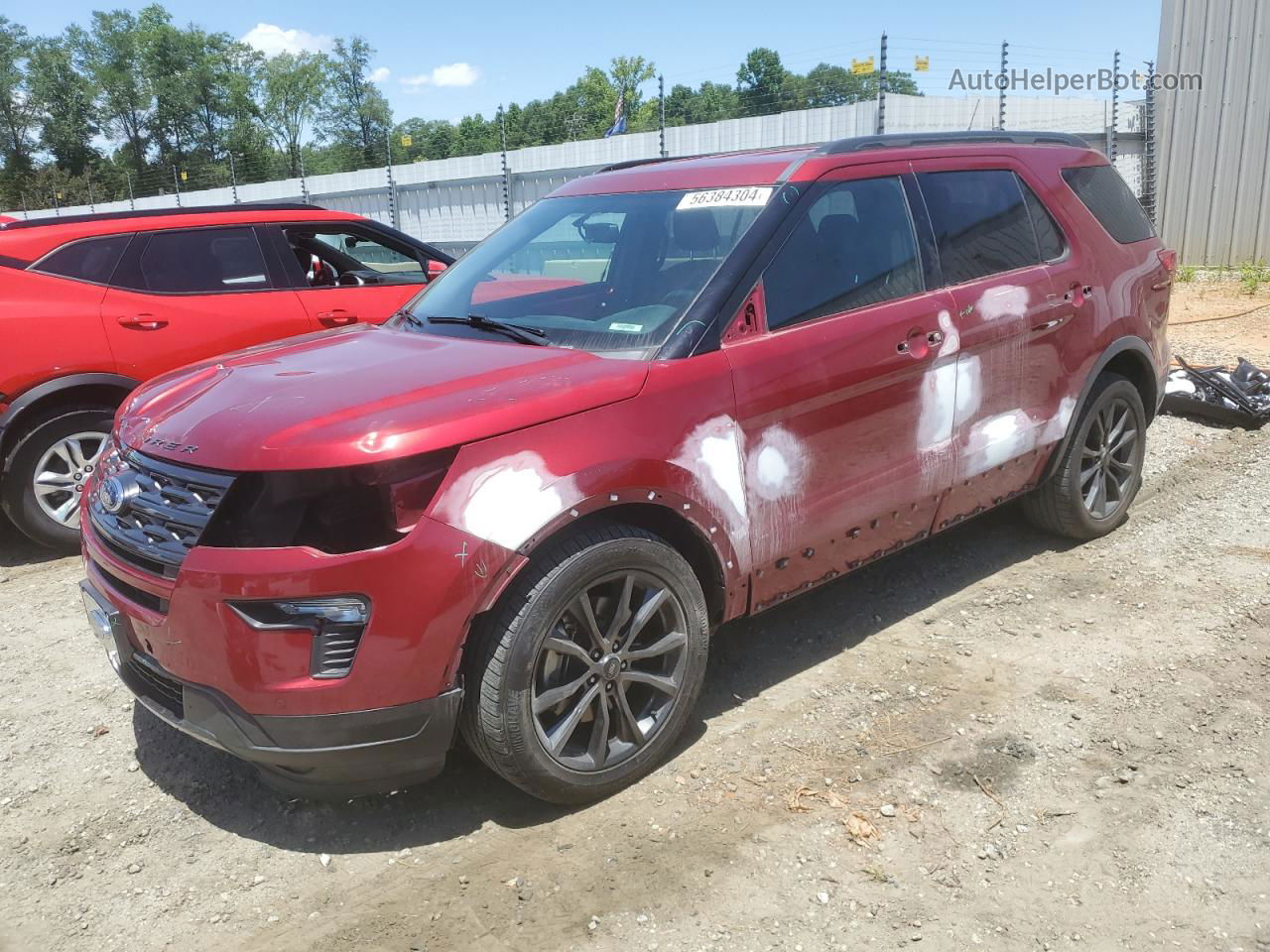 2018 Ford Explorer Xlt Red vin: 1FM5K7D8XJGC62976