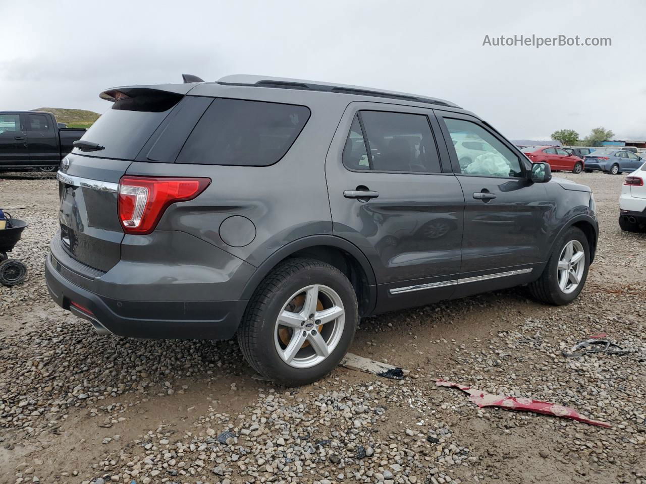 2018 Ford Explorer Xlt Gray vin: 1FM5K7D8XJGC80989