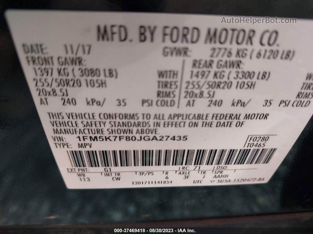 2018 Ford Explorer Limited Black vin: 1FM5K7F80JGA27435