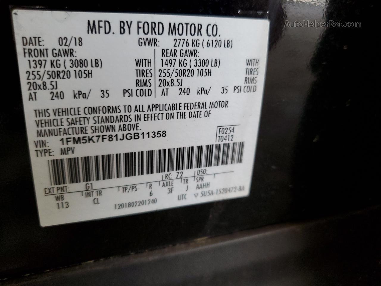 2018 Ford Explorer Limited Black vin: 1FM5K7F81JGB11358