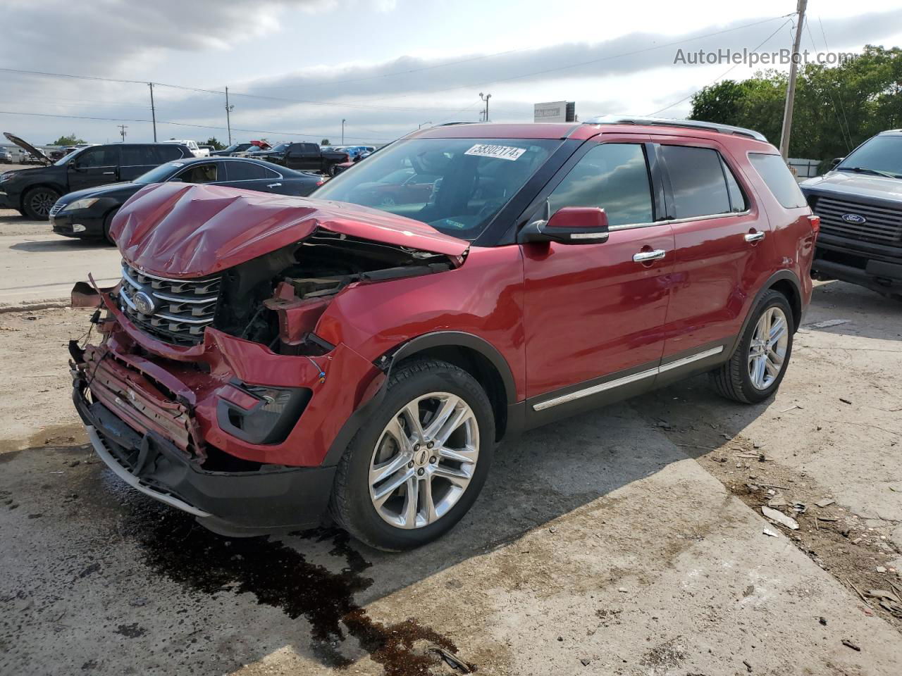 2017 Ford Explorer Limited Красный vin: 1FM5K7F82HGD86263