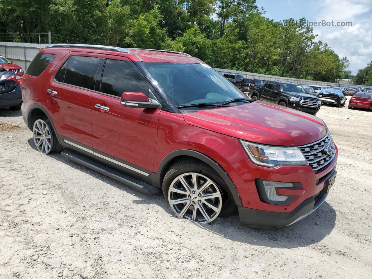 2017 Ford Explorer Limited Red vin: 1FM5K7F82HGE08875