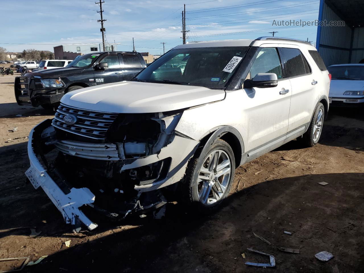 2017 Ford Explorer Limited White vin: 1FM5K7F83HGC60123