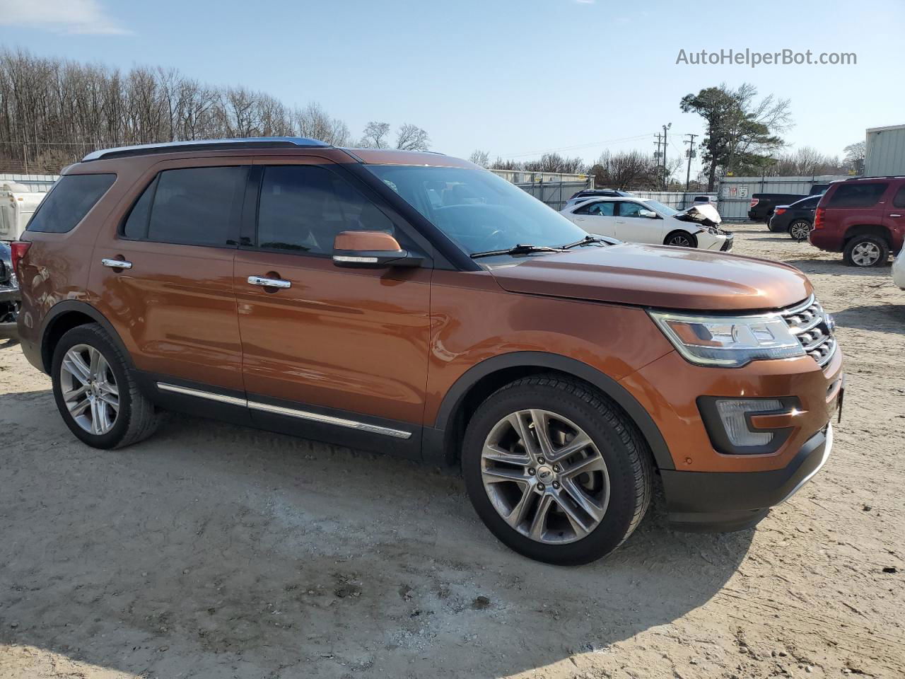 2017 Ford Explorer Limited Orange vin: 1FM5K7FH8HGD09638