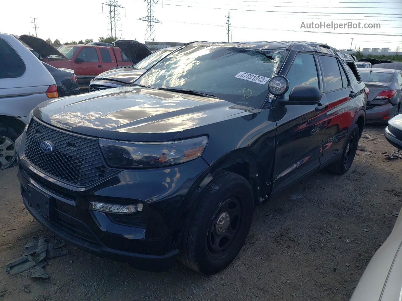 2021 Ford Explorer Police Interceptor Black vin: 1FM5K8AB2MGA18006