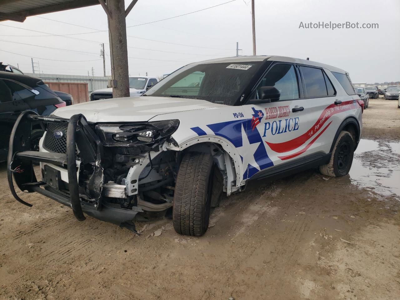 2021 Ford Explorer Police Interceptor White vin: 1FM5K8AB5MGB47101