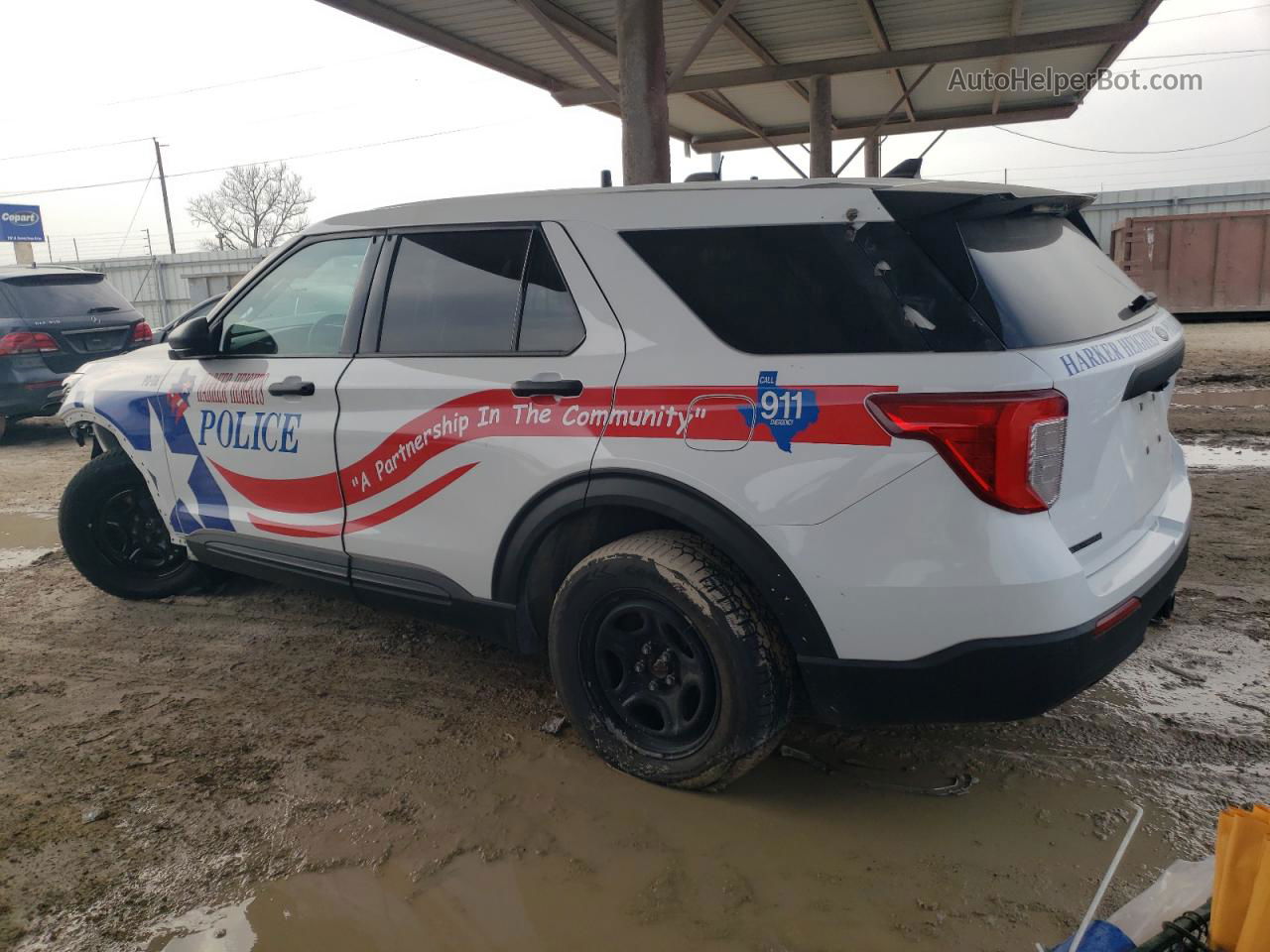 2021 Ford Explorer Police Interceptor White vin: 1FM5K8AB5MGB47101