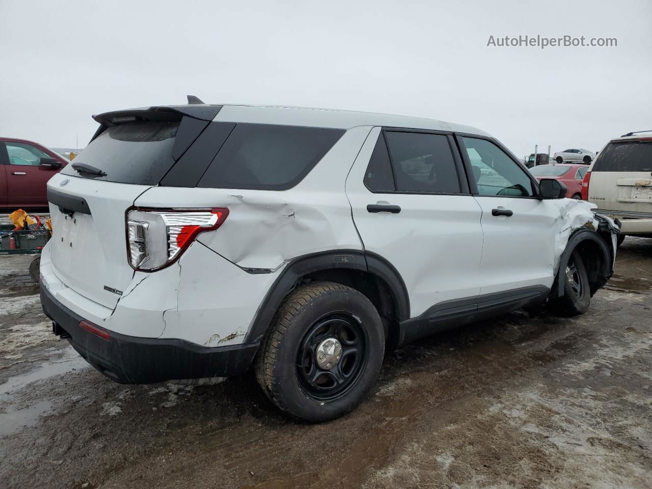 2021 Ford Explorer Police Interceptor White vin: 1FM5K8AB8MGB90007