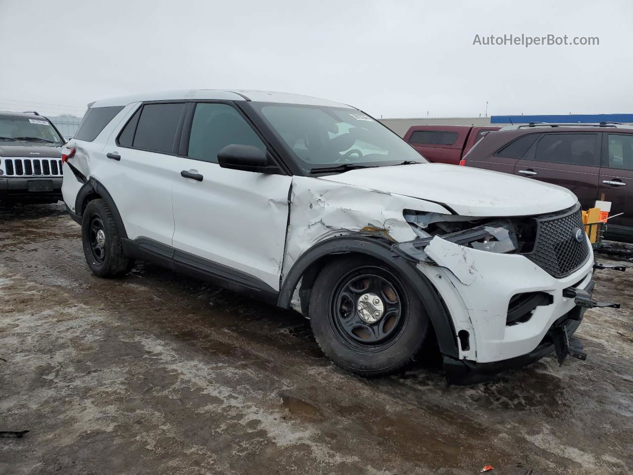 2021 Ford Explorer Police Interceptor White vin: 1FM5K8AB8MGB90007