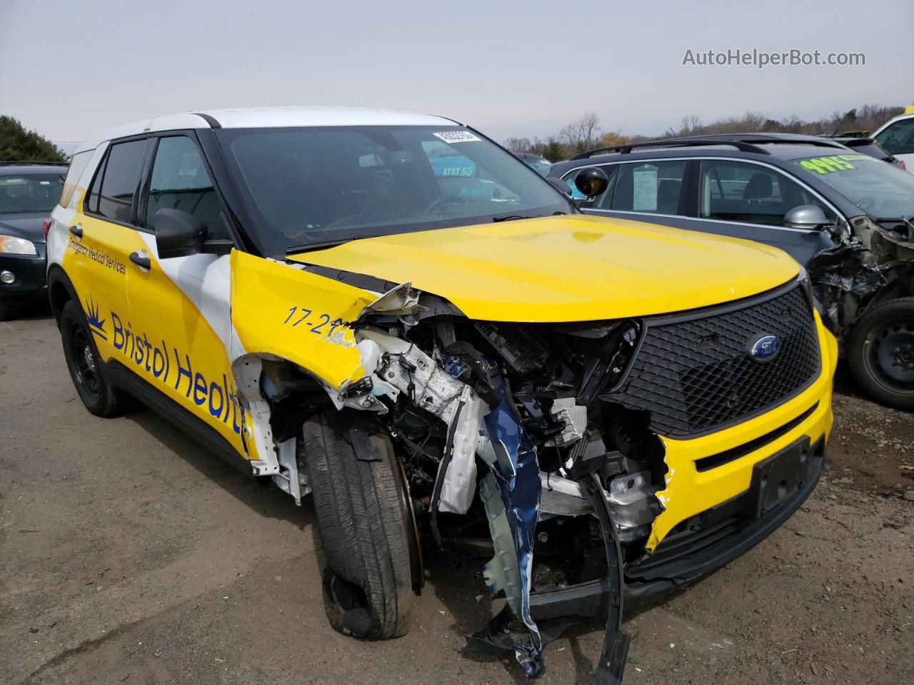 2020 Ford Explorer Police Interceptor Yellow vin: 1FM5K8AB9LGD01274