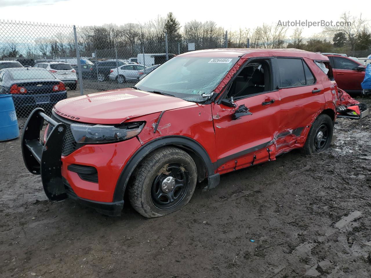 2020 Ford Explorer Police Interceptor Red vin: 1FM5K8AC2LGC15541