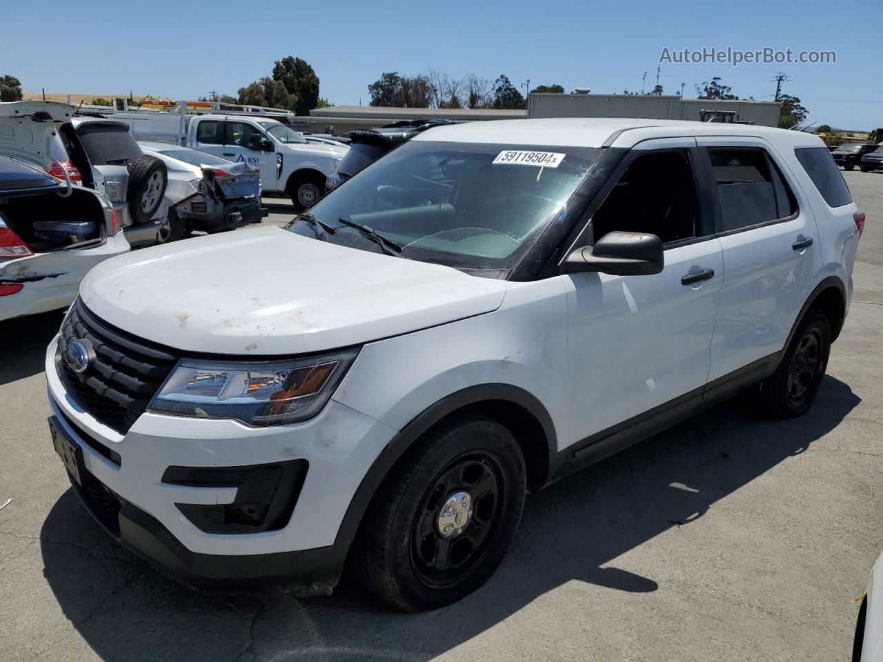 2018 Ford Explorer Police Interceptor White vin: 1FM5K8AR1JGA15929