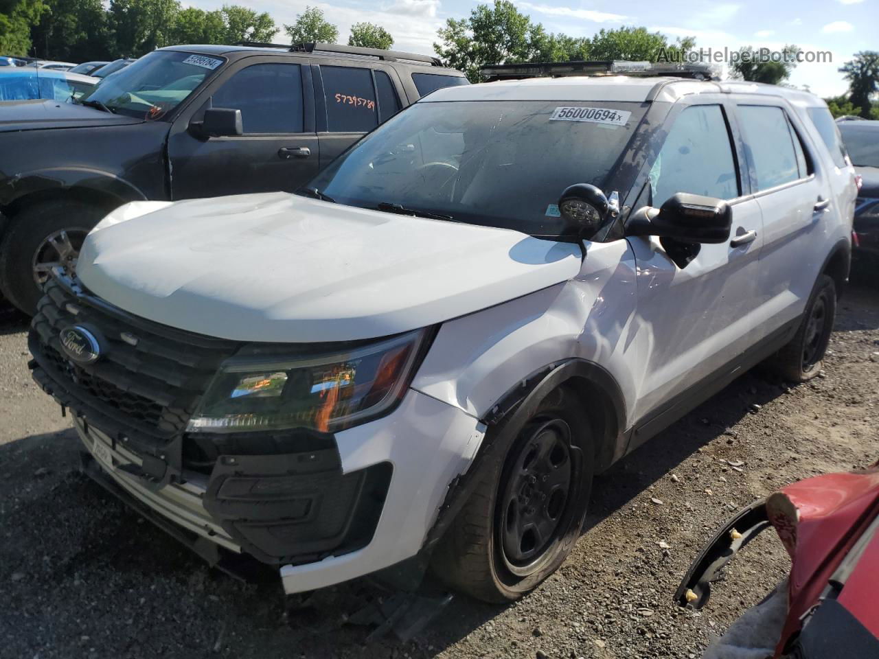 2018 Ford Explorer Police Interceptor White vin: 1FM5K8AR2JGC18246