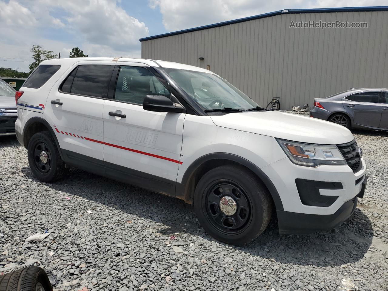 2018 Ford Explorer Police Interceptor White vin: 1FM5K8AR4JGB34381