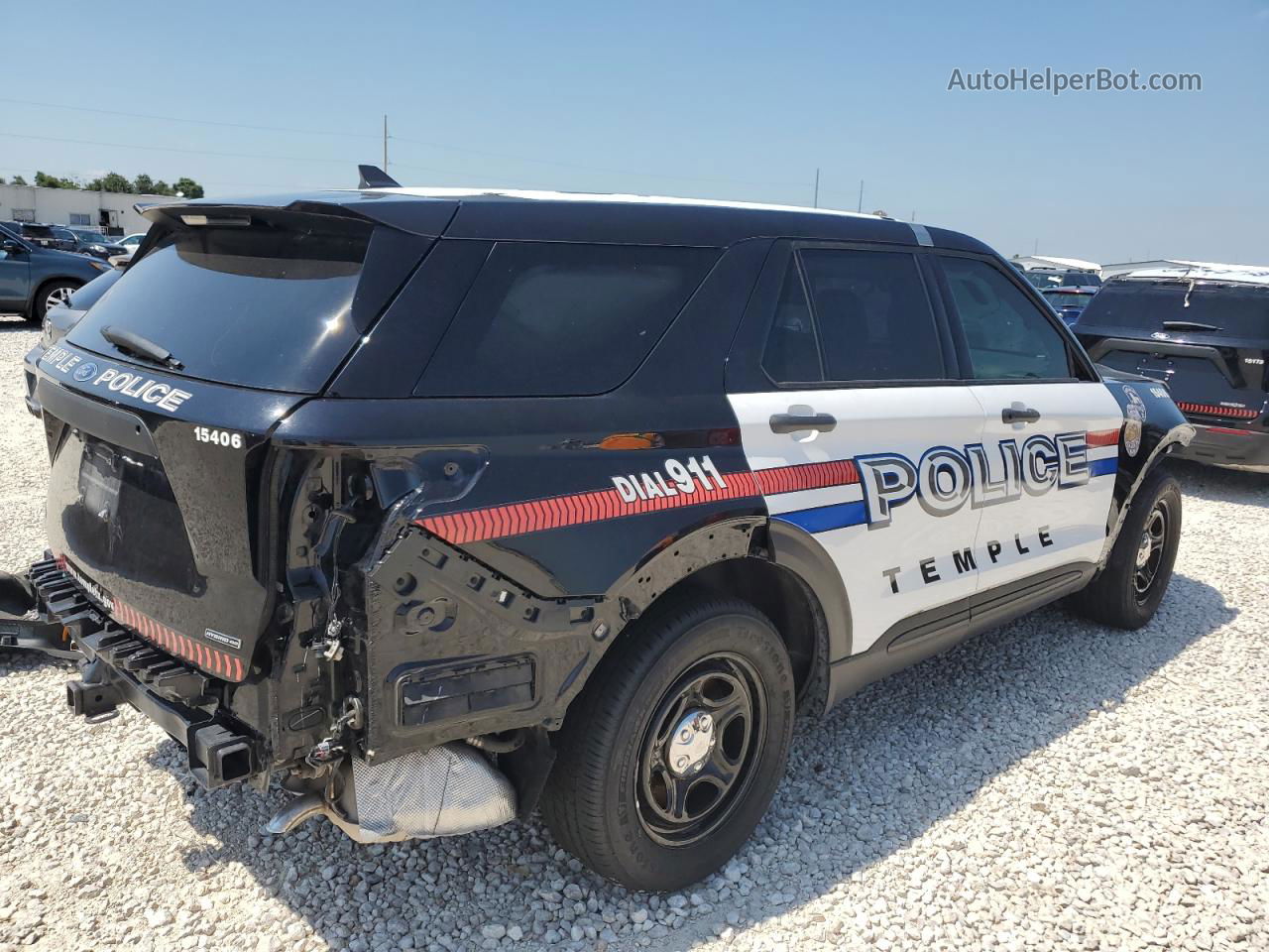 2021 Ford Explorer Police Interceptor Двухцветный vin: 1FM5K8AWXMNA07088