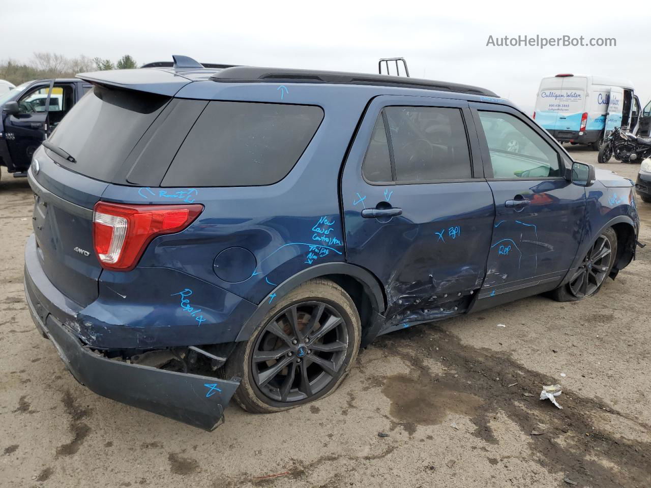 2017 Ford Explorer Xlt Blue vin: 1FM5K8D81HGA55649