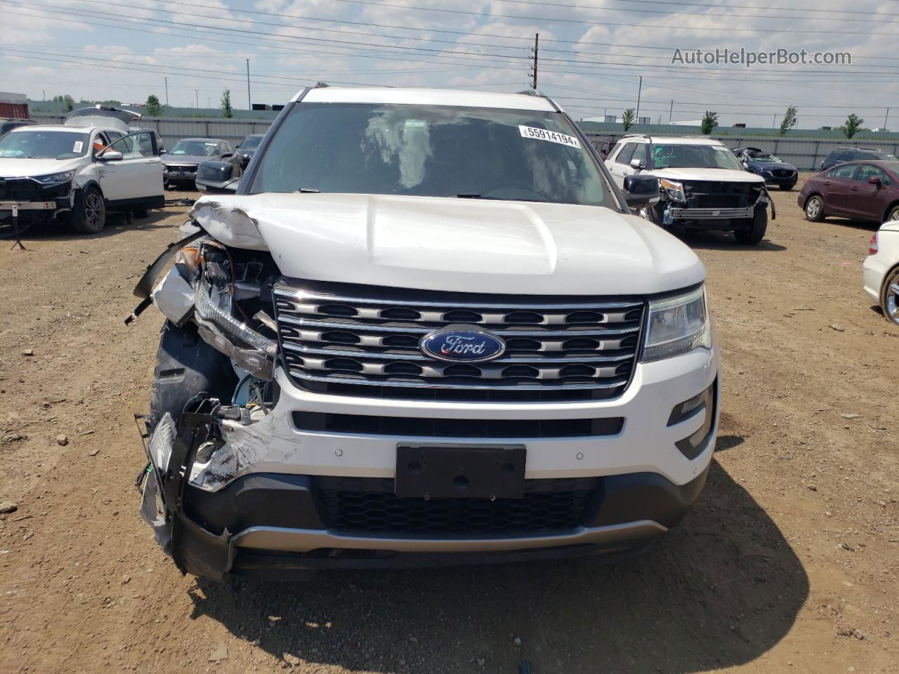 2017 Ford Explorer Xlt White vin: 1FM5K8D81HGD81483