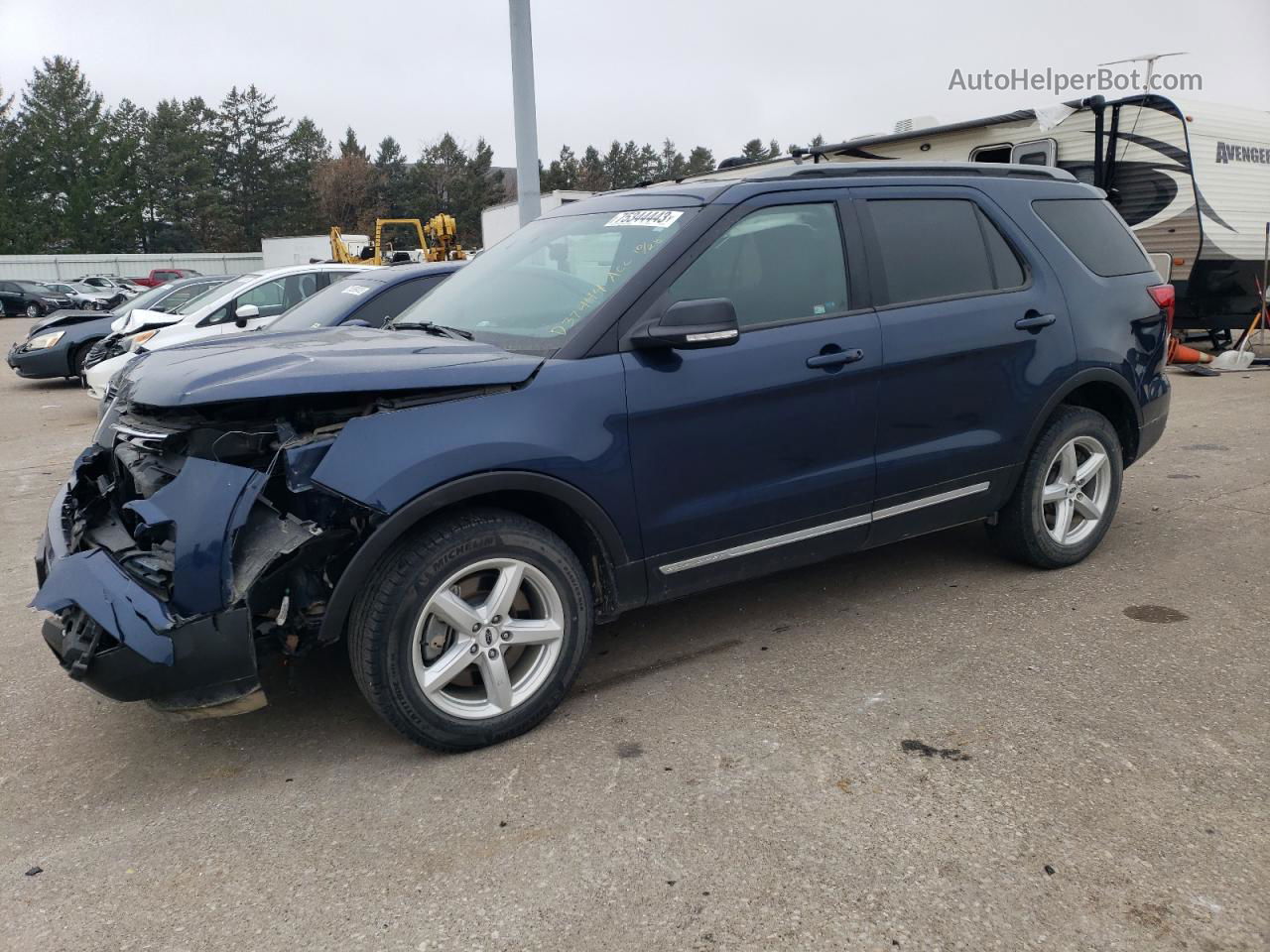 2017 Ford Explorer Xlt Blue vin: 1FM5K8D82HGD37444