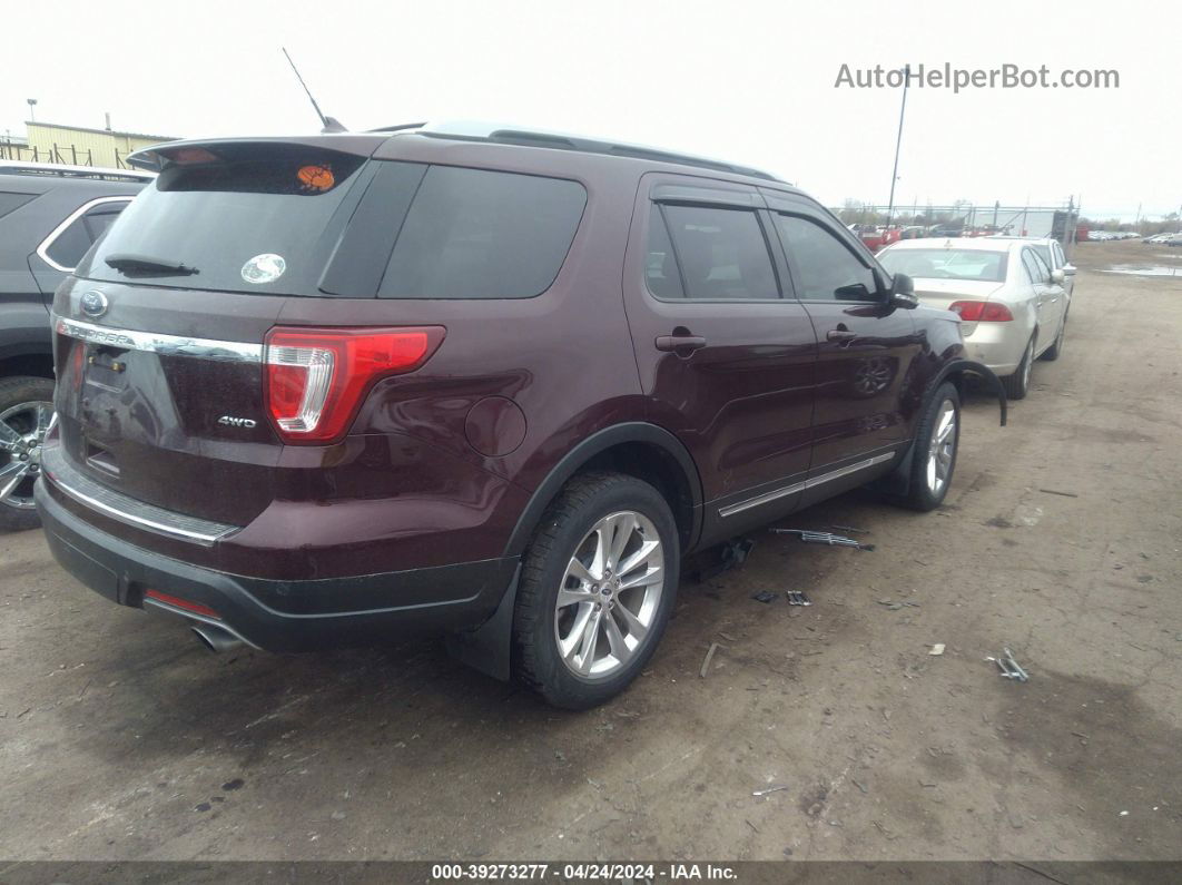 2018 Ford Explorer Xlt Burgundy vin: 1FM5K8D82JGC53680