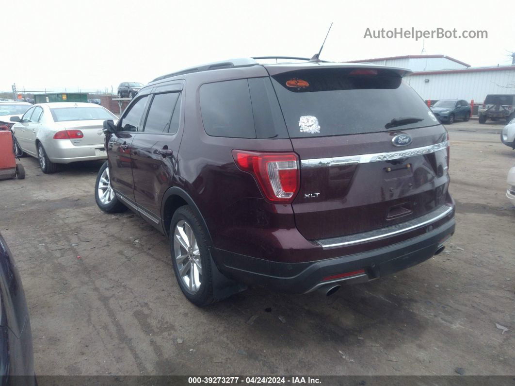 2018 Ford Explorer Xlt Burgundy vin: 1FM5K8D82JGC53680