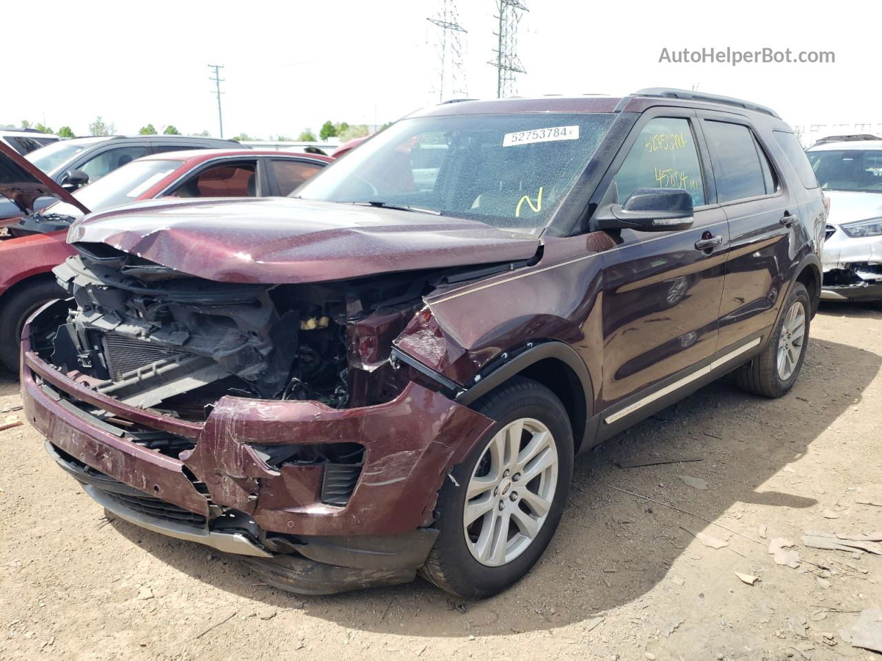 2018 Ford Explorer Xlt Burgundy vin: 1FM5K8D83JGC30229