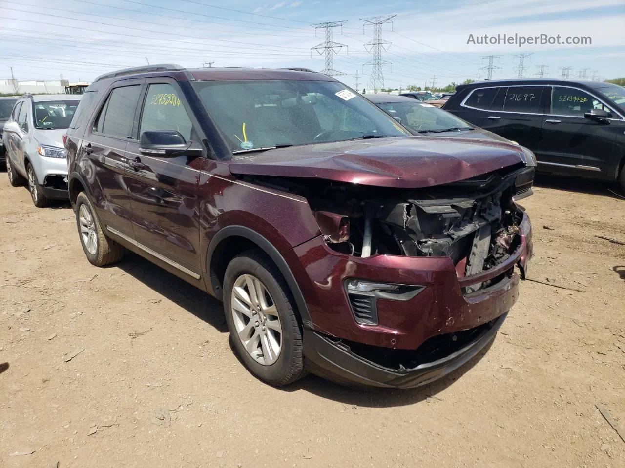 2018 Ford Explorer Xlt Burgundy vin: 1FM5K8D83JGC30229