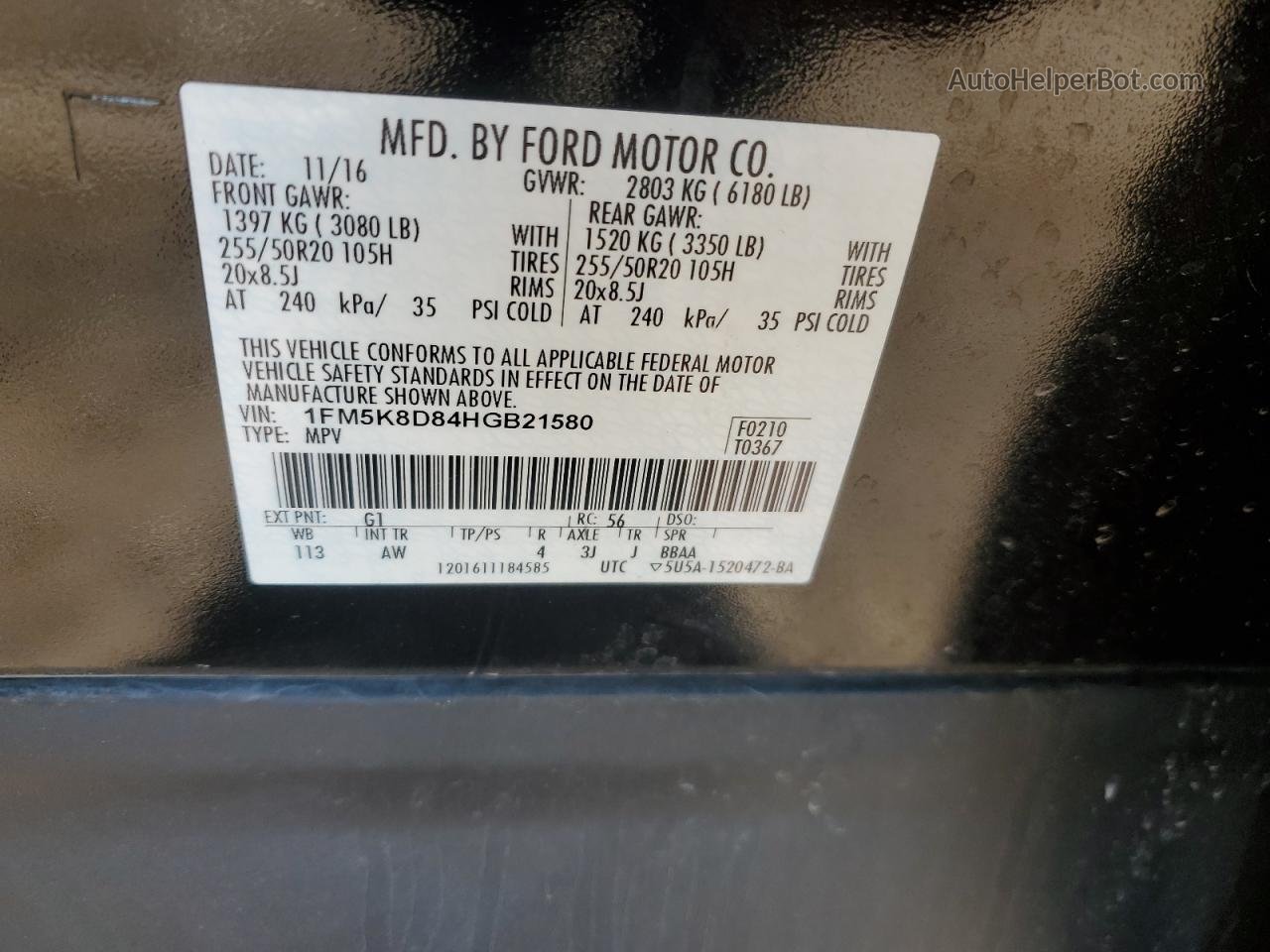 2017 Ford Explorer Xlt Black vin: 1FM5K8D84HGB21580