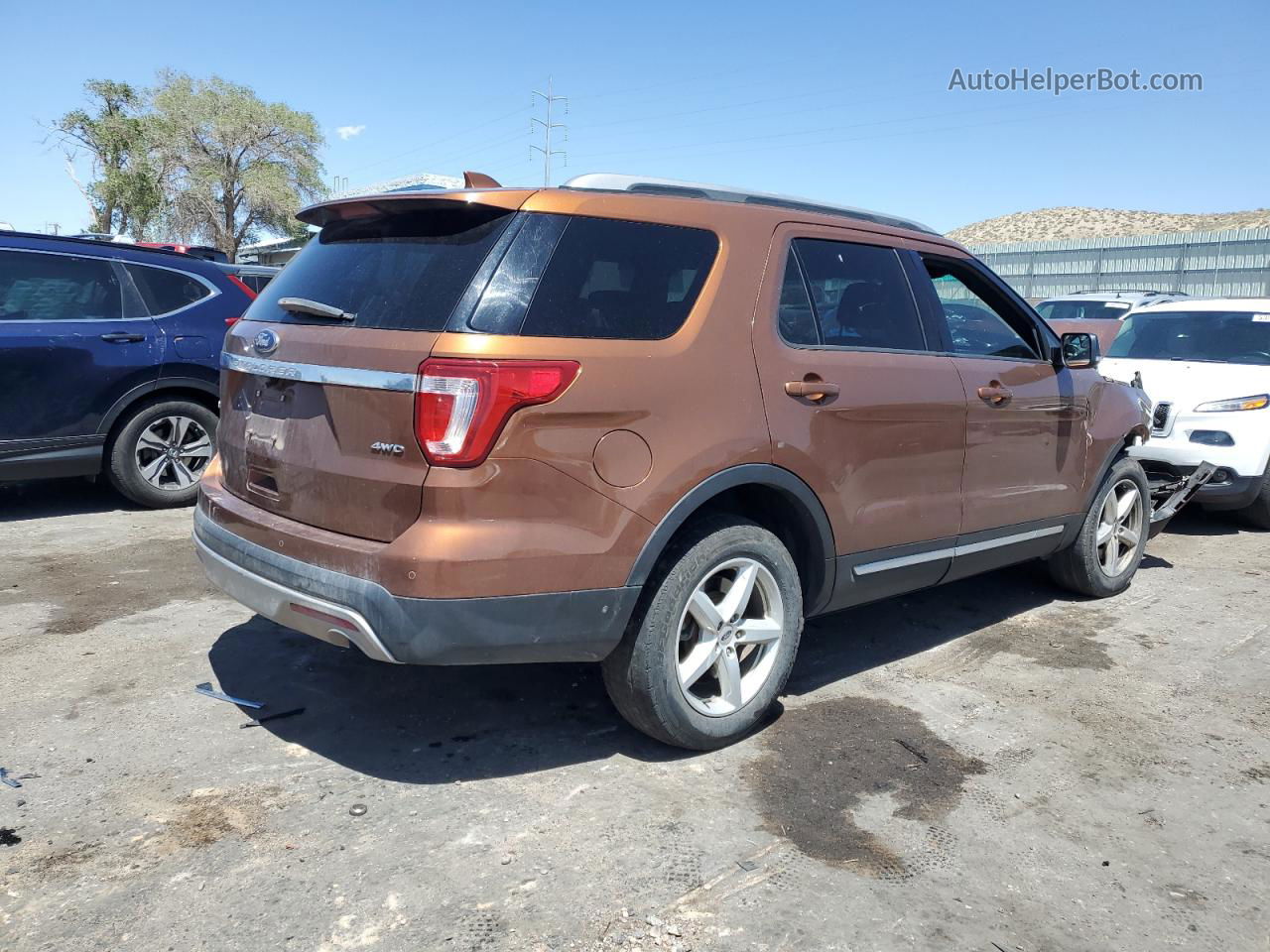 2017 Ford Explorer Xlt Orange vin: 1FM5K8D84HGB33003