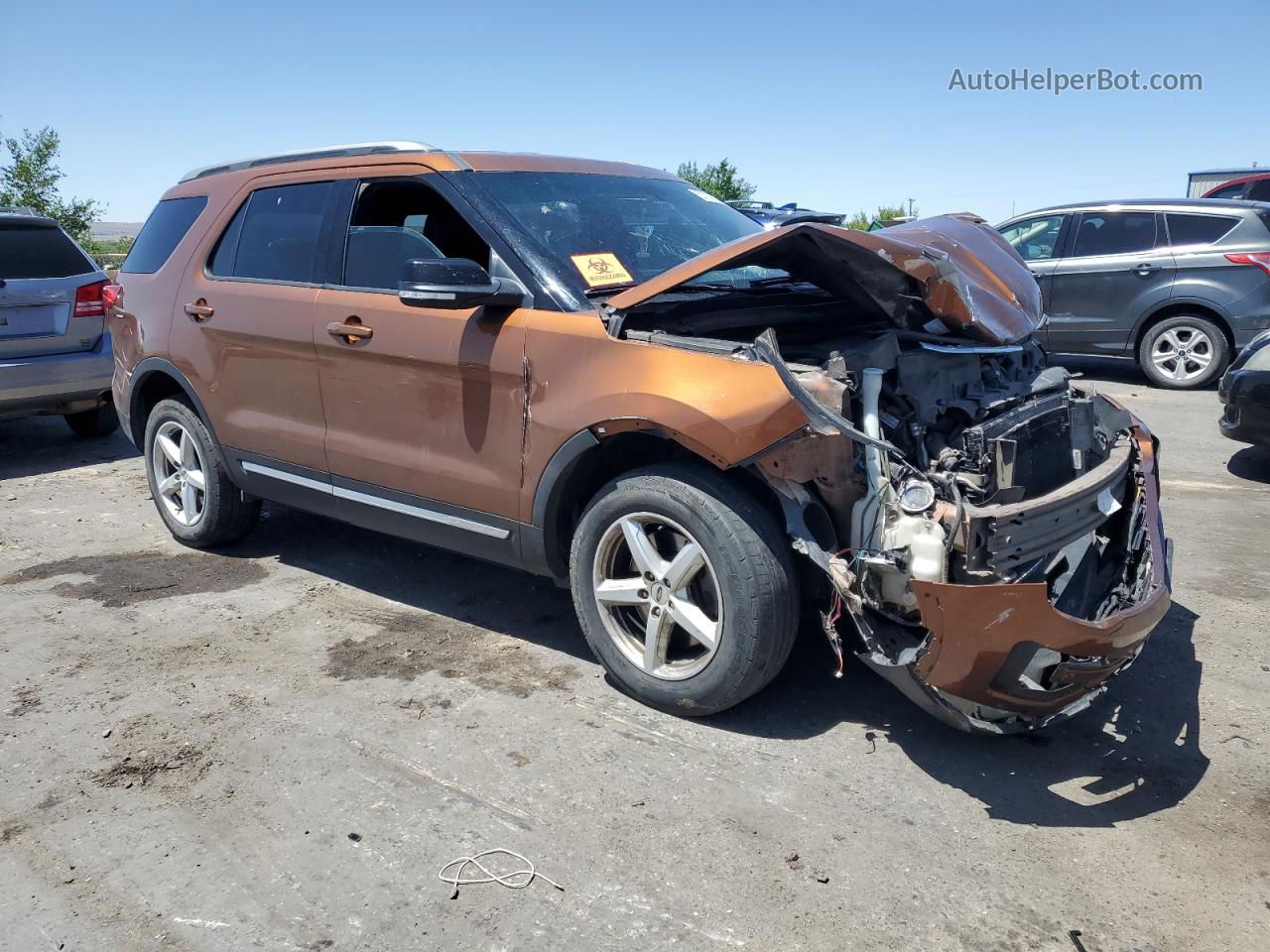 2017 Ford Explorer Xlt Orange vin: 1FM5K8D84HGB33003