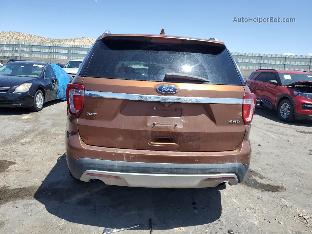 2017 Ford Explorer Xlt Orange vin: 1FM5K8D84HGB33003