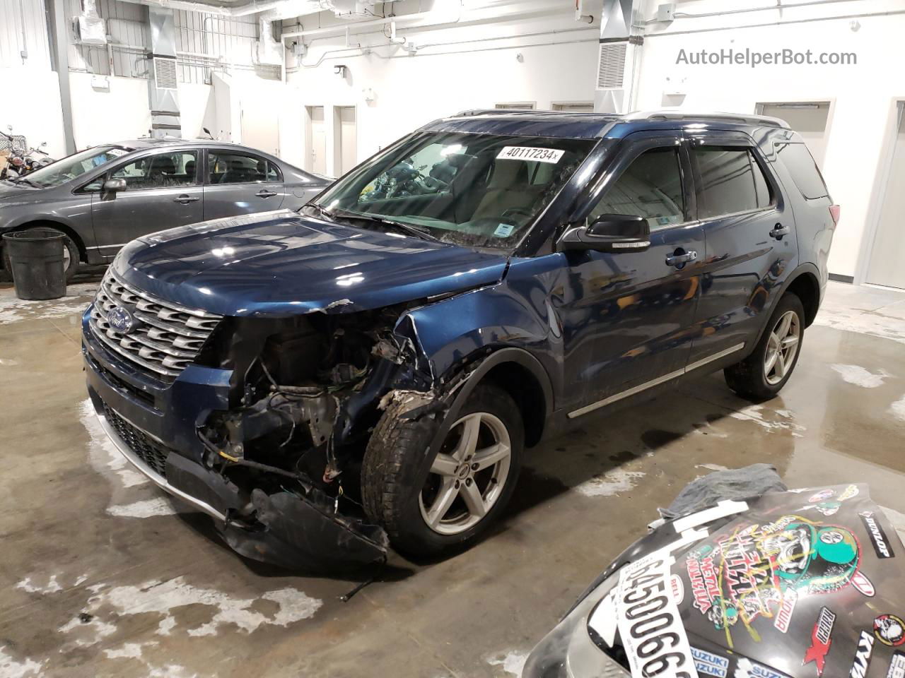 2017 Ford Explorer Xlt Blue vin: 1FM5K8D84HGC49205