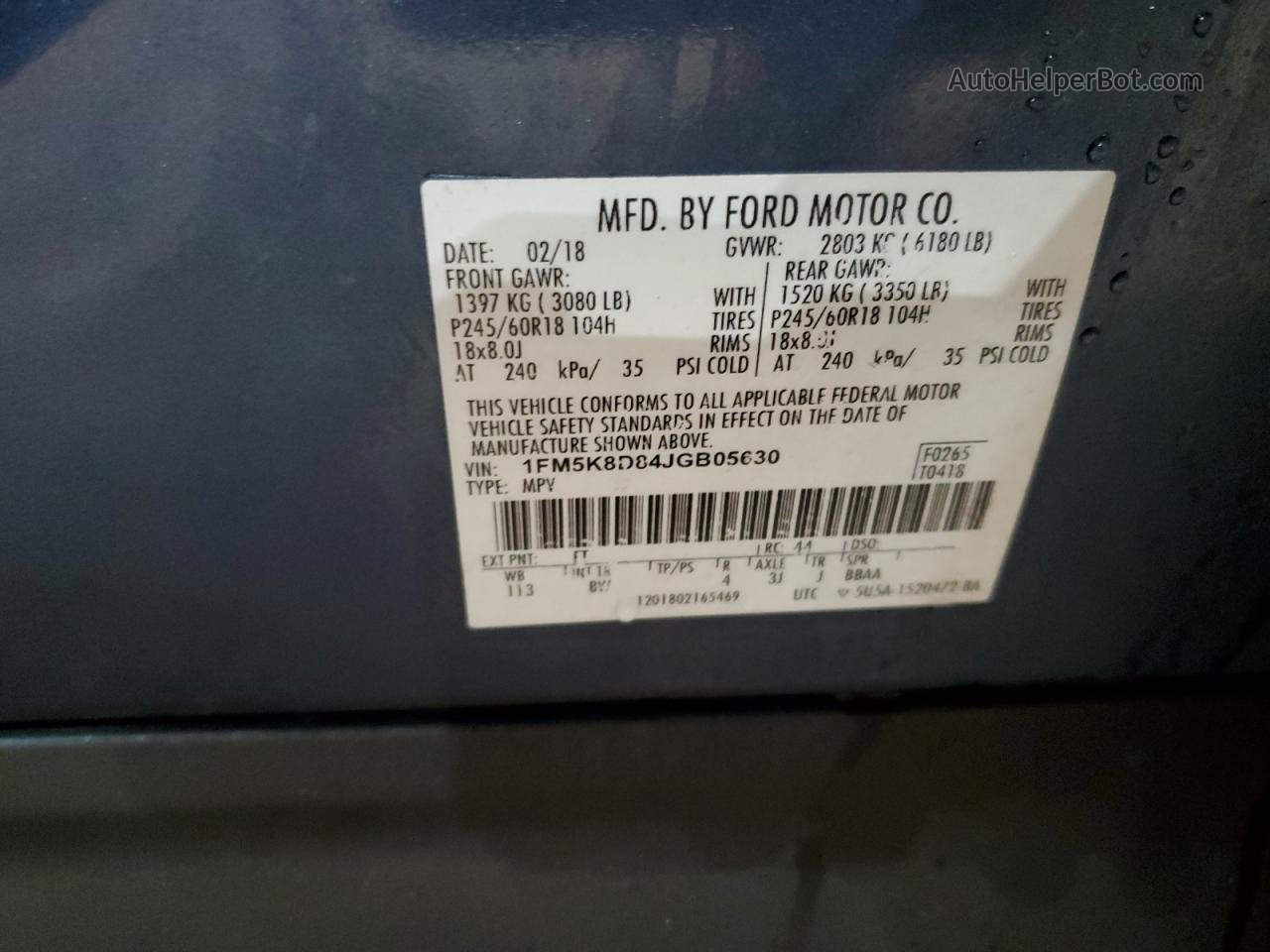 2018 Ford Explorer Xlt Синий vin: 1FM5K8D84JGB05630