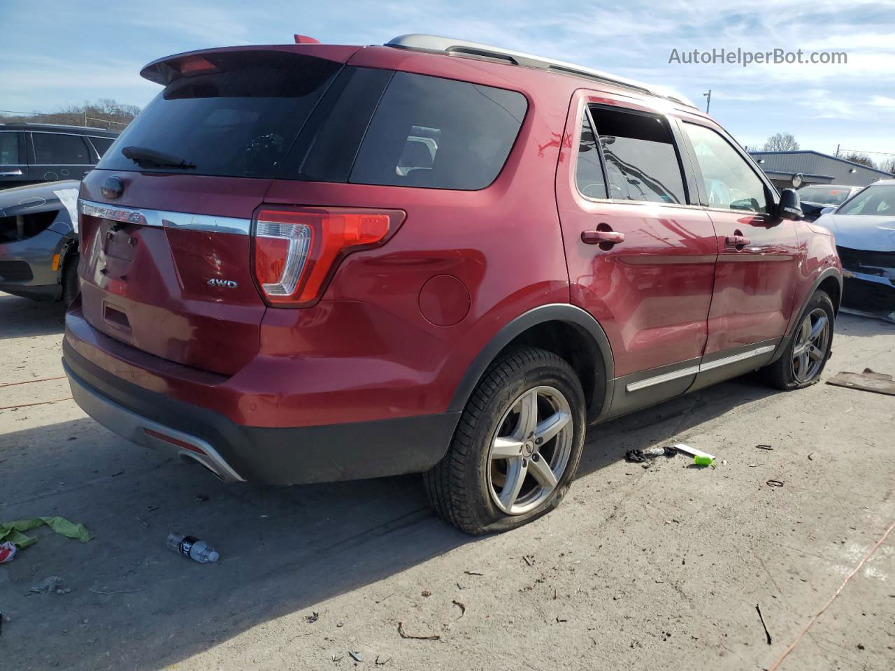 2017 Ford Explorer Xlt Maroon vin: 1FM5K8D85HGB76474