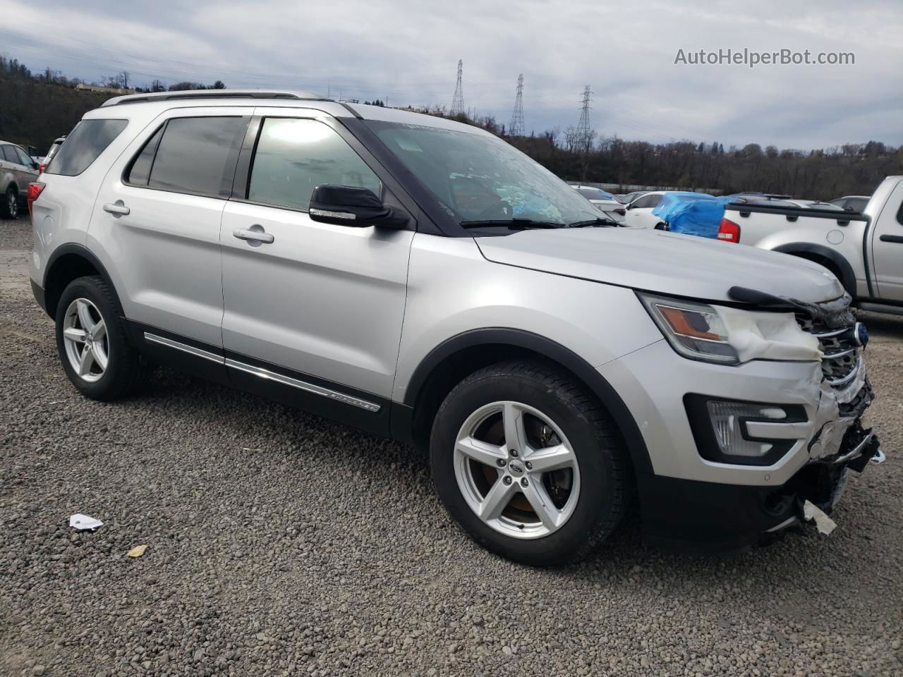 2017 Ford Explorer Xlt Silver vin: 1FM5K8D86HGB89041