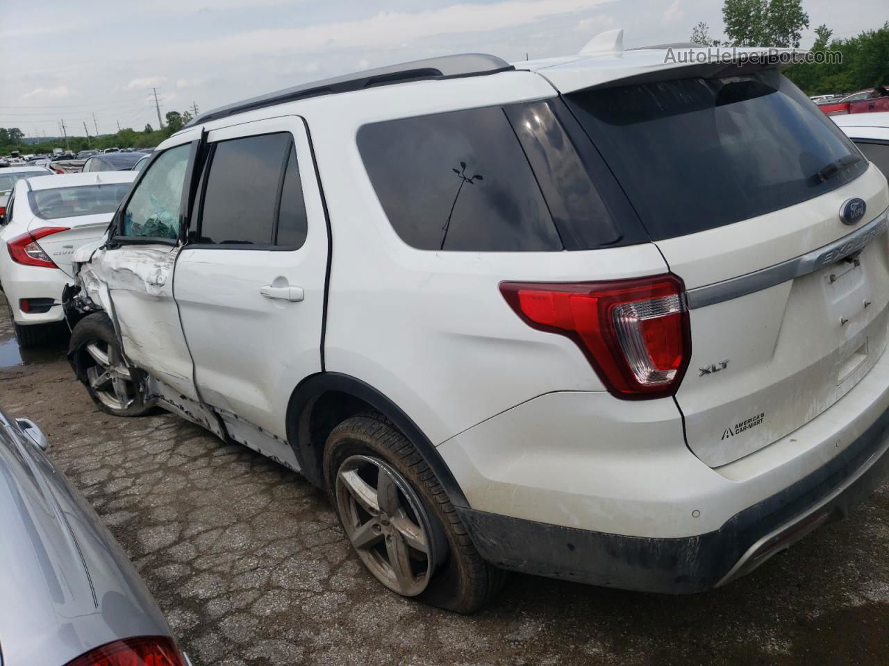 2017 Ford Explorer Xlt White vin: 1FM5K8D86HGD05788