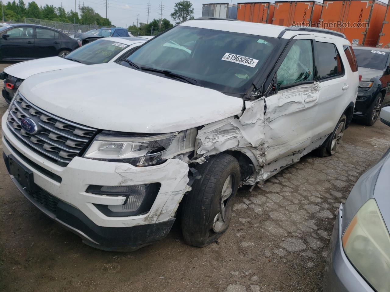 2017 Ford Explorer Xlt White vin: 1FM5K8D86HGD05788