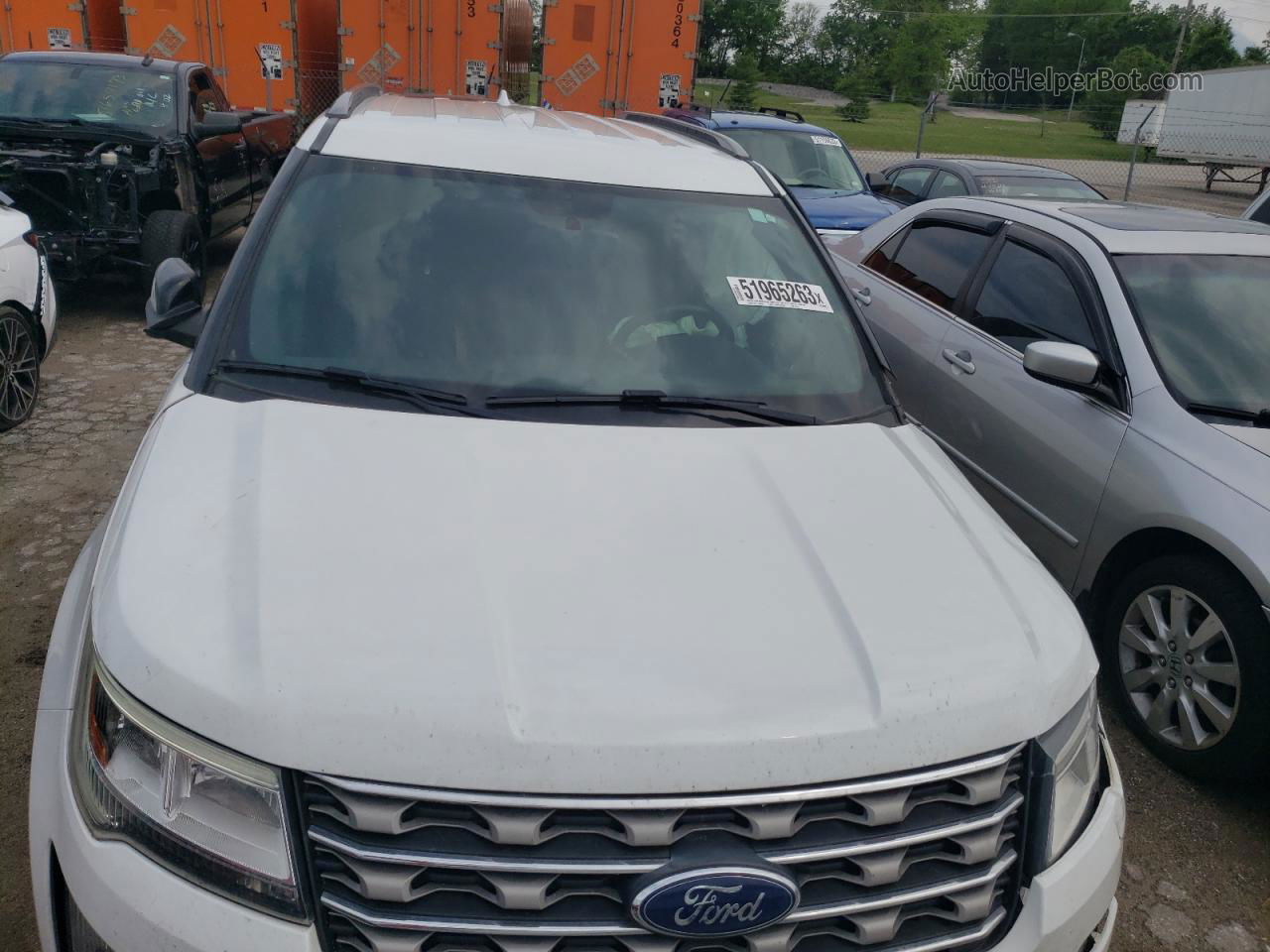 2017 Ford Explorer Xlt White vin: 1FM5K8D86HGD05788