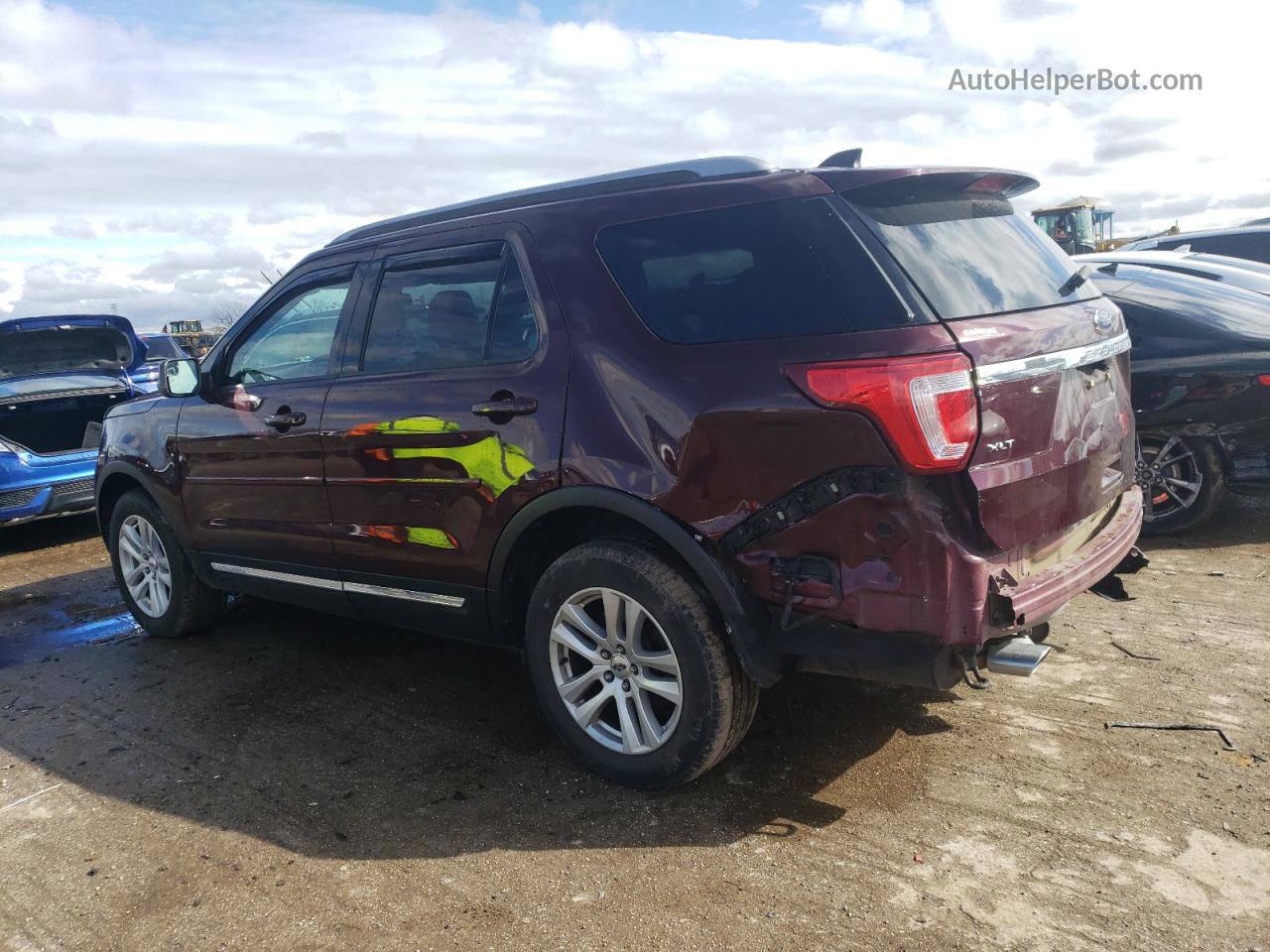 2018 Ford Explorer Xlt Burgundy vin: 1FM5K8D86JGB25409