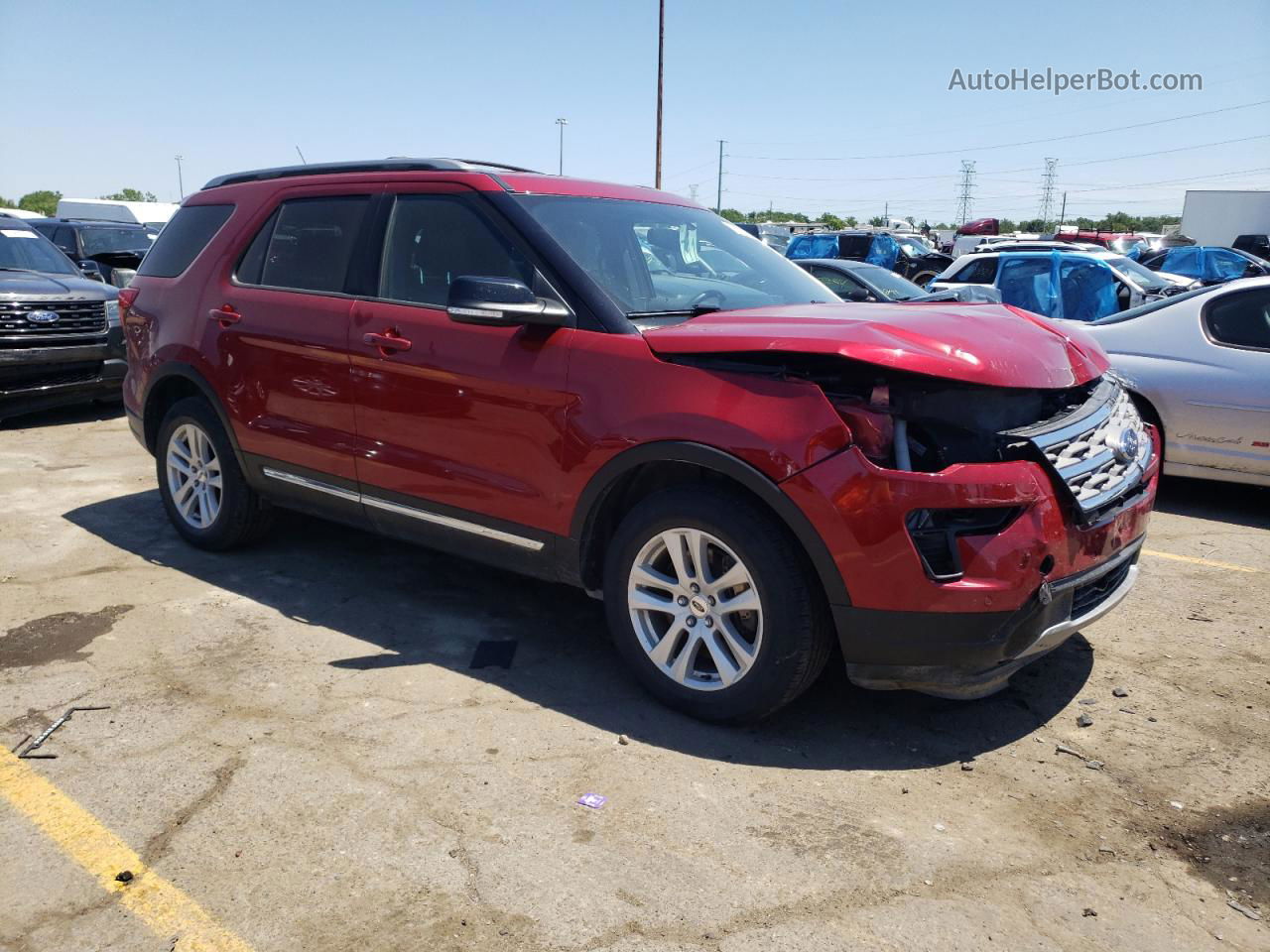 2018 Ford Explorer Xlt Red vin: 1FM5K8D87JGB29517