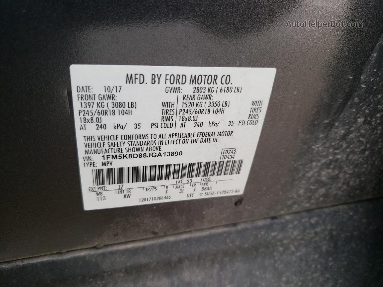 2018 Ford Explorer Xlt Угольный vin: 1FM5K8D88JGA13890
