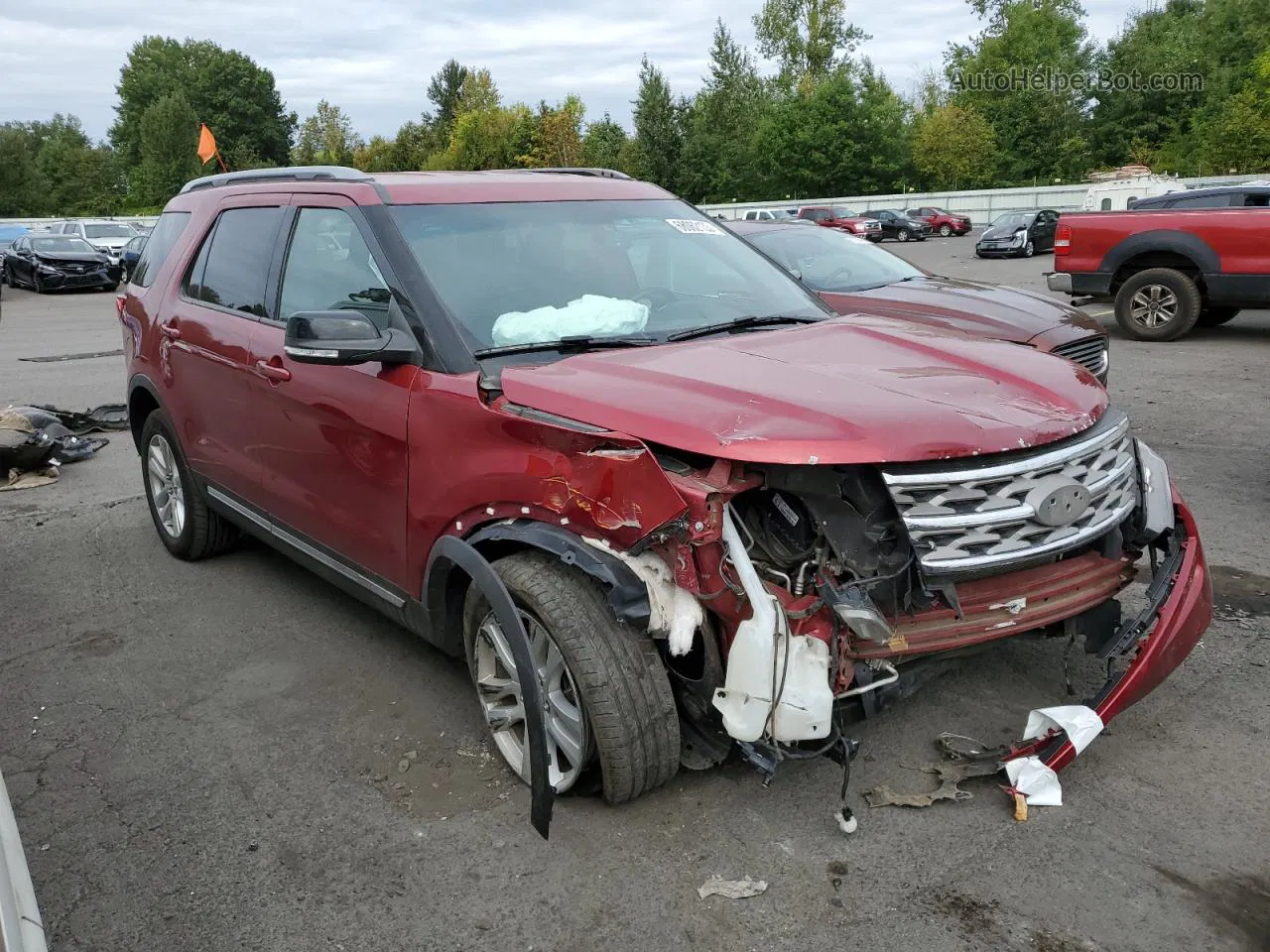 2018 Ford Explorer Xlt Red vin: 1FM5K8D88JGA19477