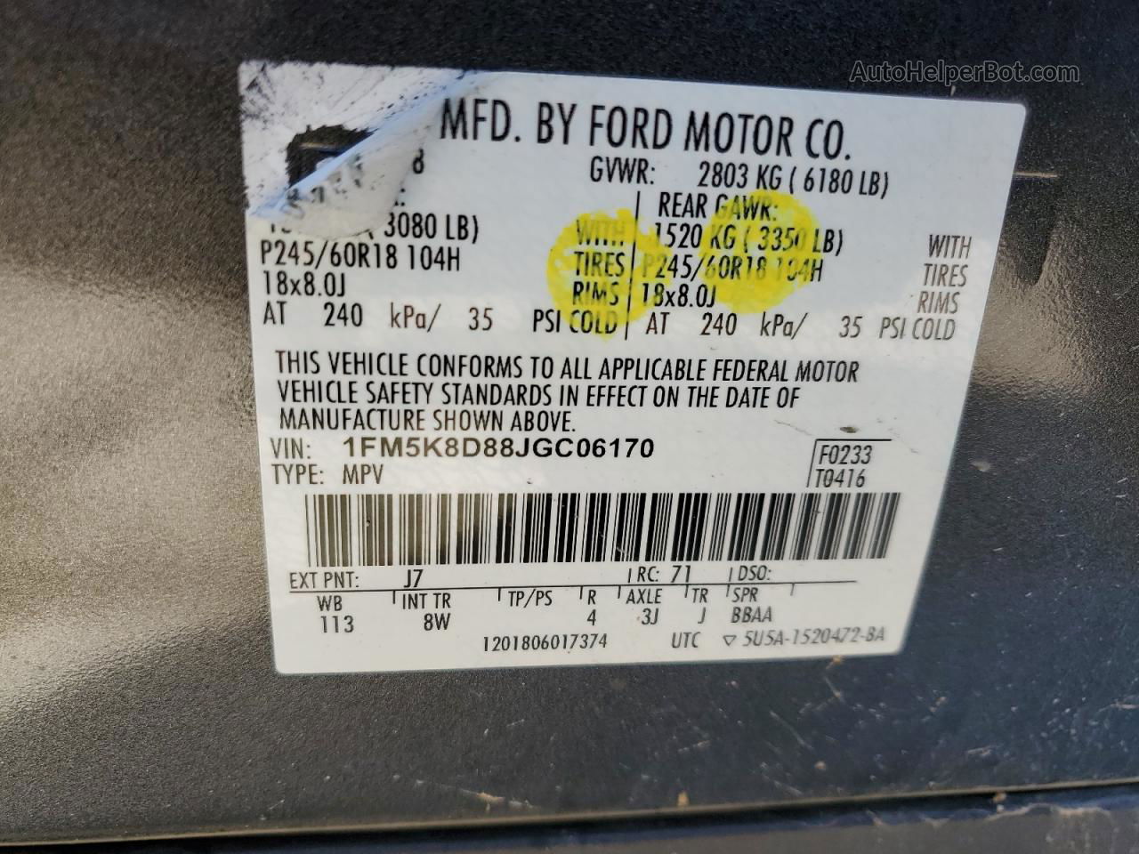 2018 Ford Explorer Xlt Gray vin: 1FM5K8D88JGC06170
