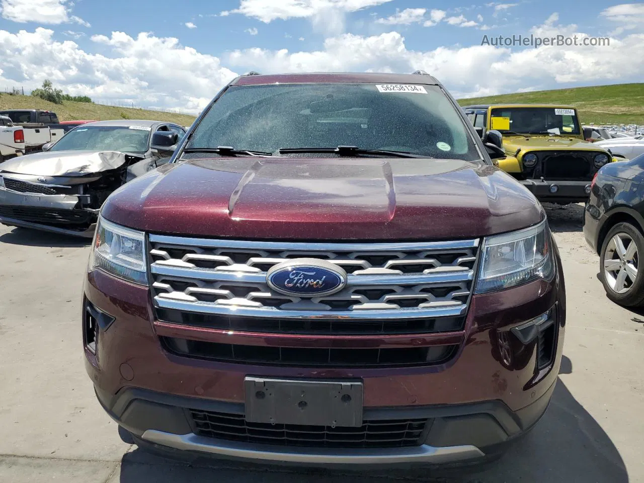 2018 Ford Explorer Xlt Burgundy vin: 1FM5K8D89JGA31637