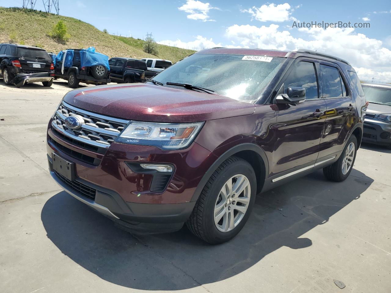 2018 Ford Explorer Xlt Burgundy vin: 1FM5K8D89JGA31637