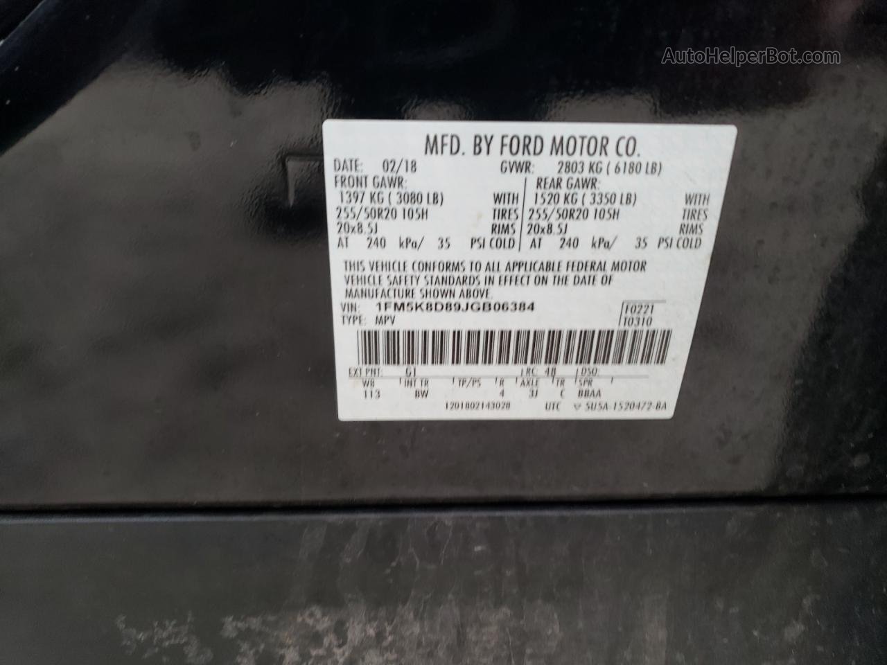 2018 Ford Explorer Xlt Черный vin: 1FM5K8D89JGB06384