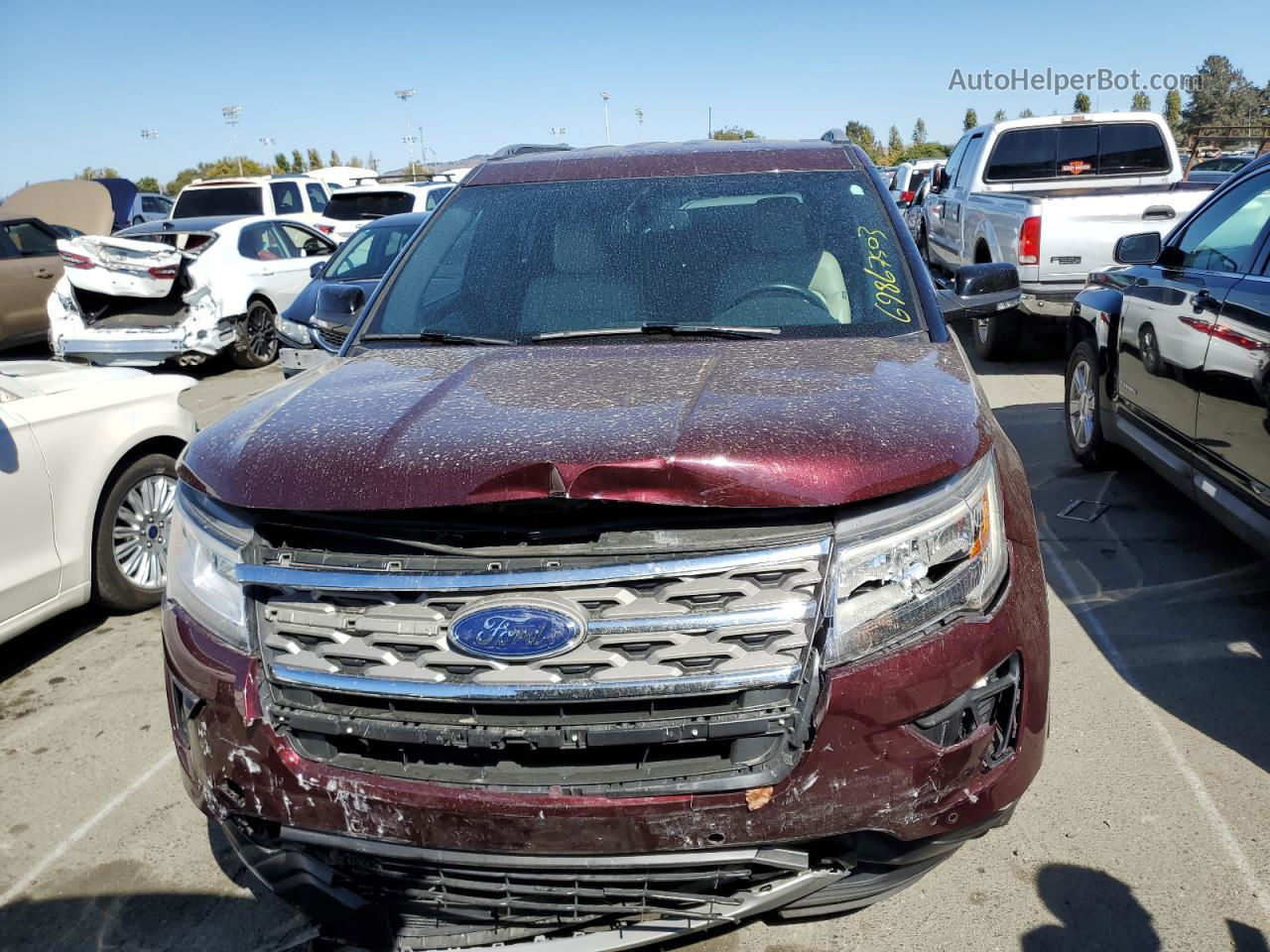 2018 Ford Explorer Xlt Burgundy vin: 1FM5K8D89JGB66021