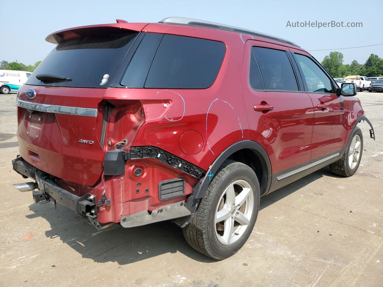 2017 Ford Explorer Xlt Бордовый vin: 1FM5K8D8XHGD38132