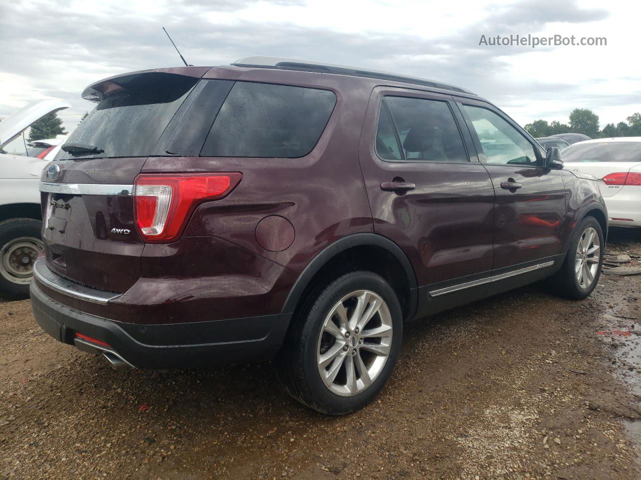 2018 Ford Explorer Xlt Burgundy vin: 1FM5K8D8XJGA24163