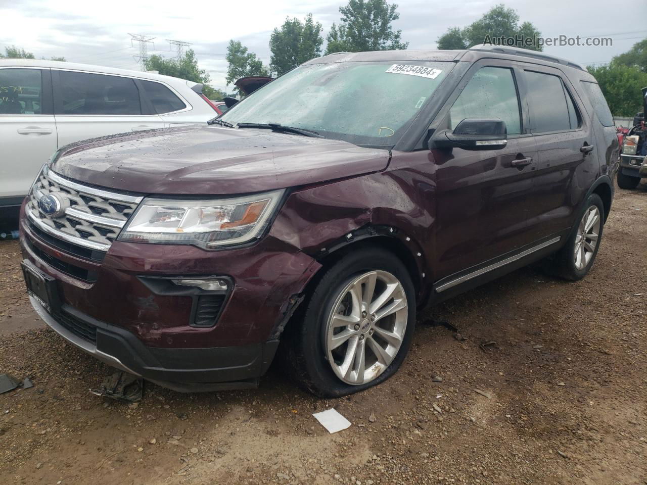 2018 Ford Explorer Xlt Burgundy vin: 1FM5K8D8XJGA24163